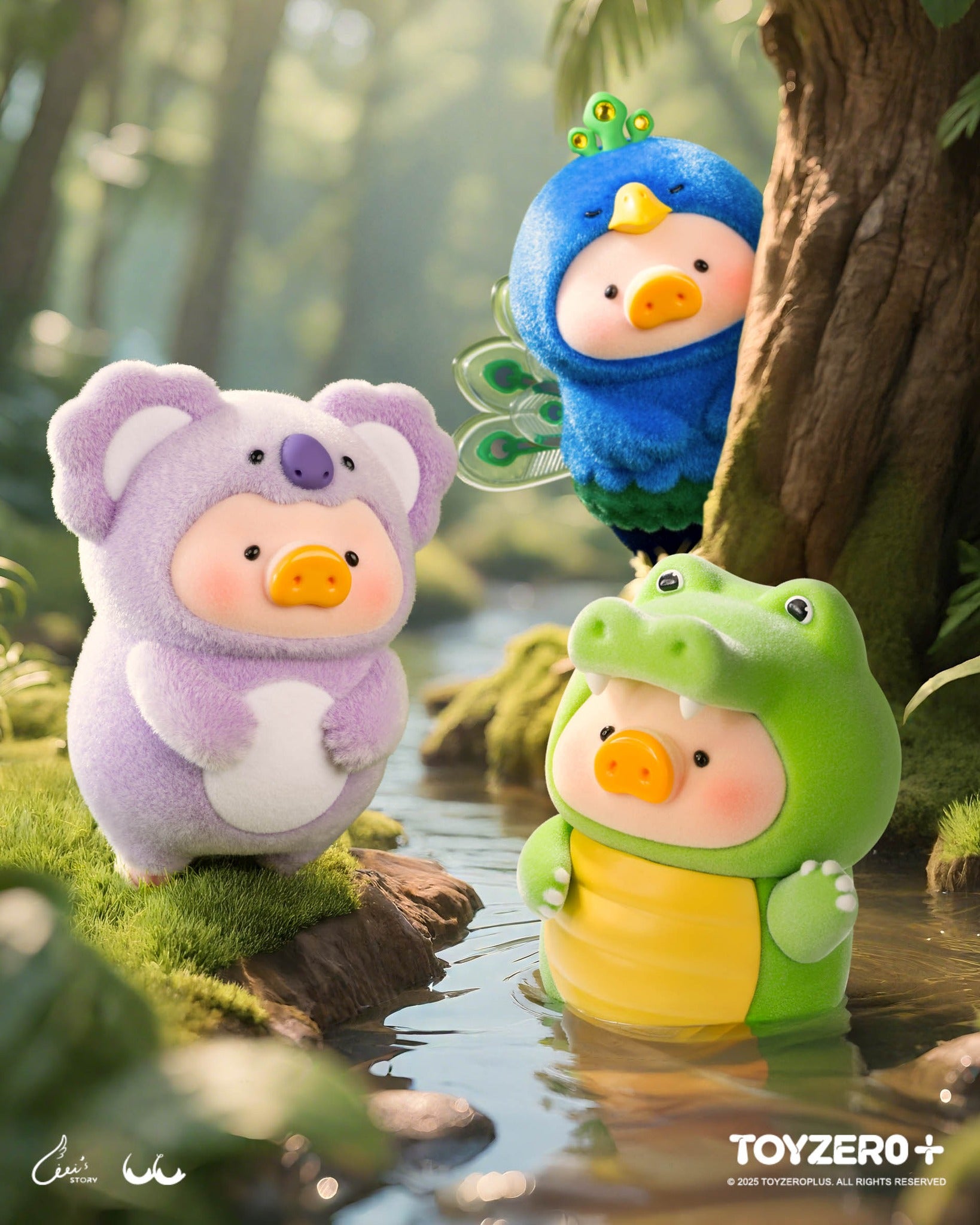 LuLu the Piggy from the Animal Party Series Blind Box, featuring a 10cm figure on a wooden stump, available for preorder, ships July 2025.