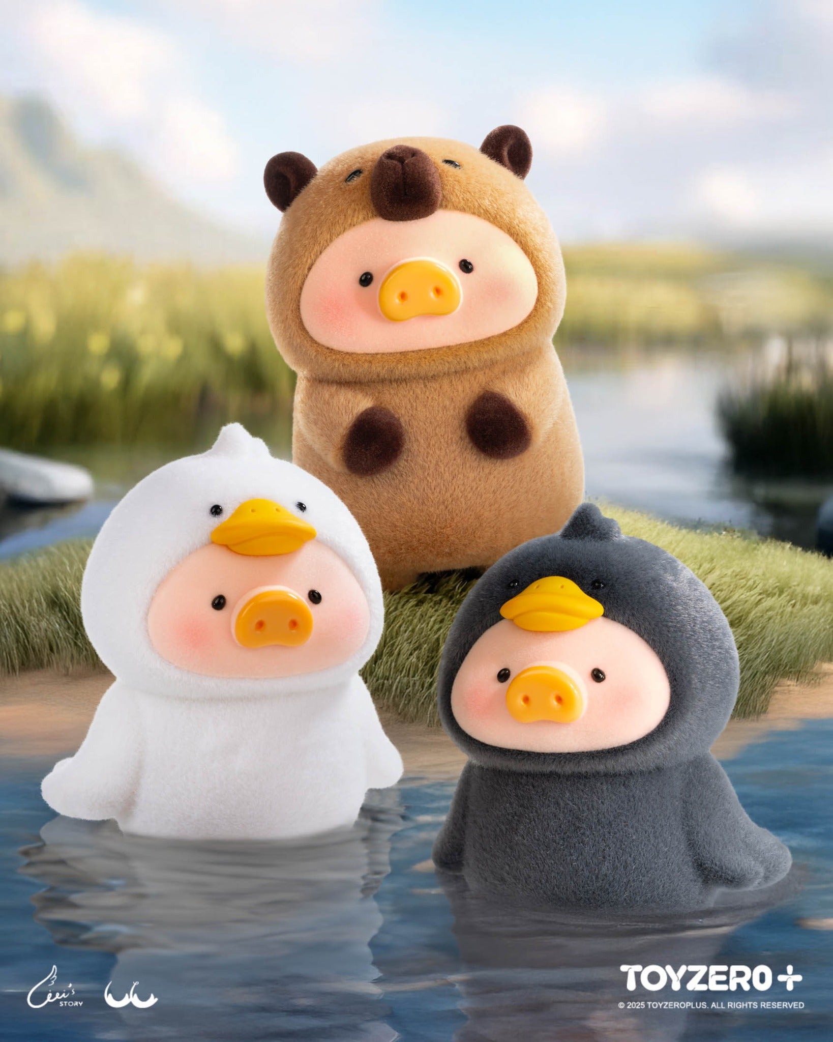 LuLu the Piggy - Animal Party Series Blind Box, featuring 10cm wooden-base figures, preorder for July 2025 shipment, includes 8 boxes with rare editions.