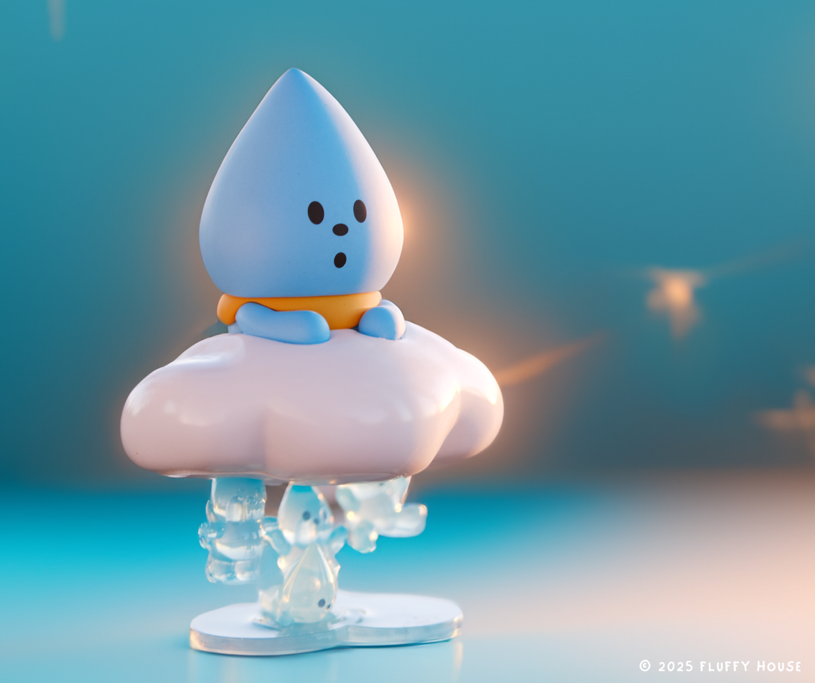 Mr. White Cloud & Friends Blind Box features 8 whimsical weather-themed figures, each 5.5-12.5cm tall, with a surprise style included.
