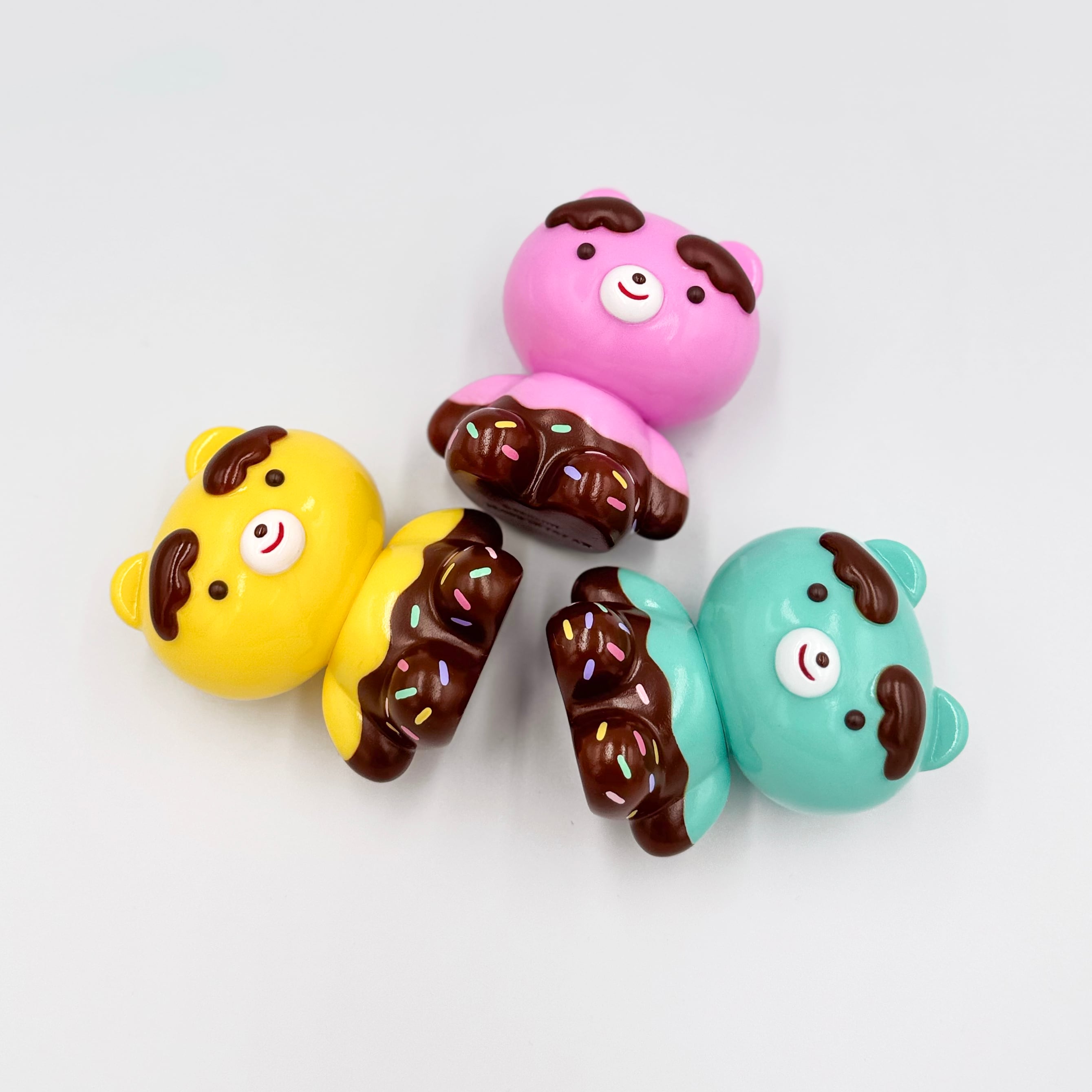 Sobi-kun Chocolate - Mint by Mijiworld: A mint green bear-shaped novelty toy resembling a frosted donut with chocolate-style icing and sprinkles.