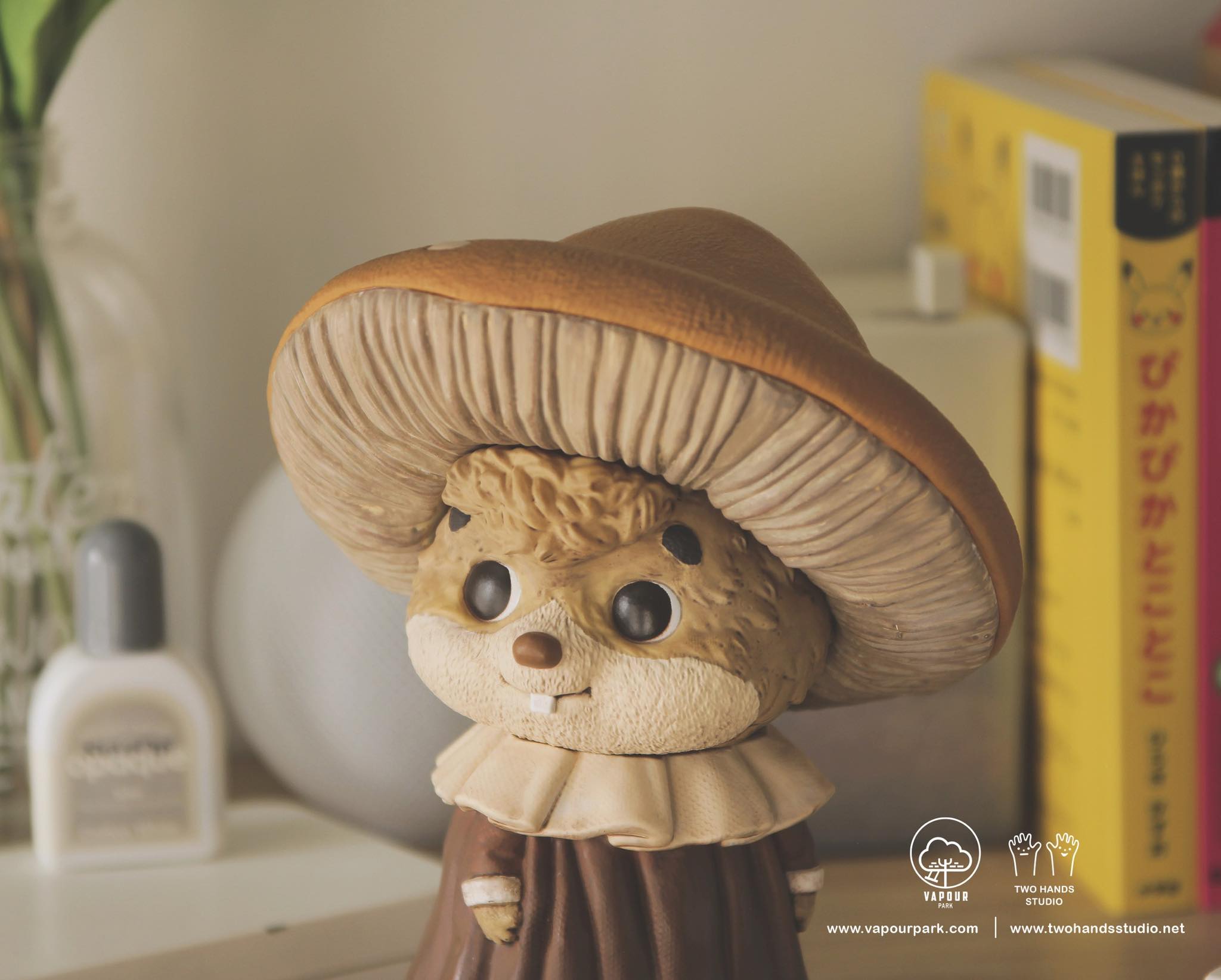 Chipmunk Dandelion Ver. by Vapour Park X Two Hands Studio, a soft vinyl 8 art toy, featuring detailed mushroom and doll-like elements in a close-up view.