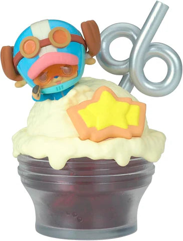 Tony Tony Chopper vinyl figurine atop dessert-themed base with a silver “6”; part of zZoton Winter's Small Joys Series Plush Blind Box.