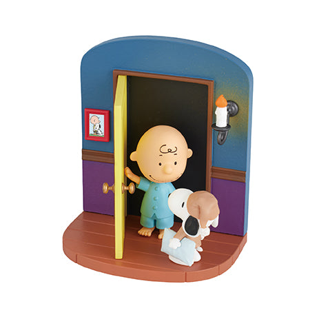 SNOOPY's Door Story Re-ment Blind Box Series toy figurine depicting a cartoon baby character, part of a 6-design collectible set.