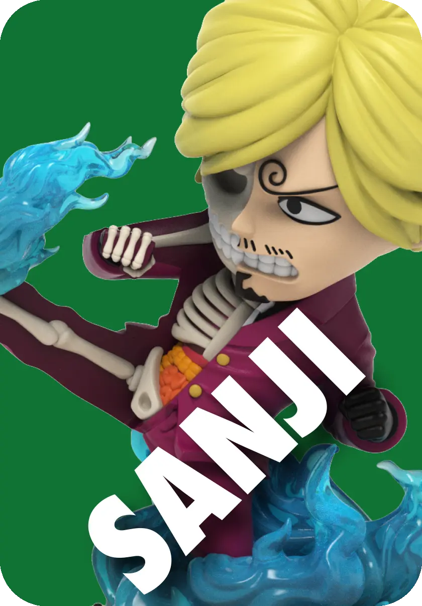 FREENY'S HIDDEN DISSECTIBLES: ONE PIECE WANO ARC EDITION featuring a dissected cartoon figure with a skull face and blue flame design.