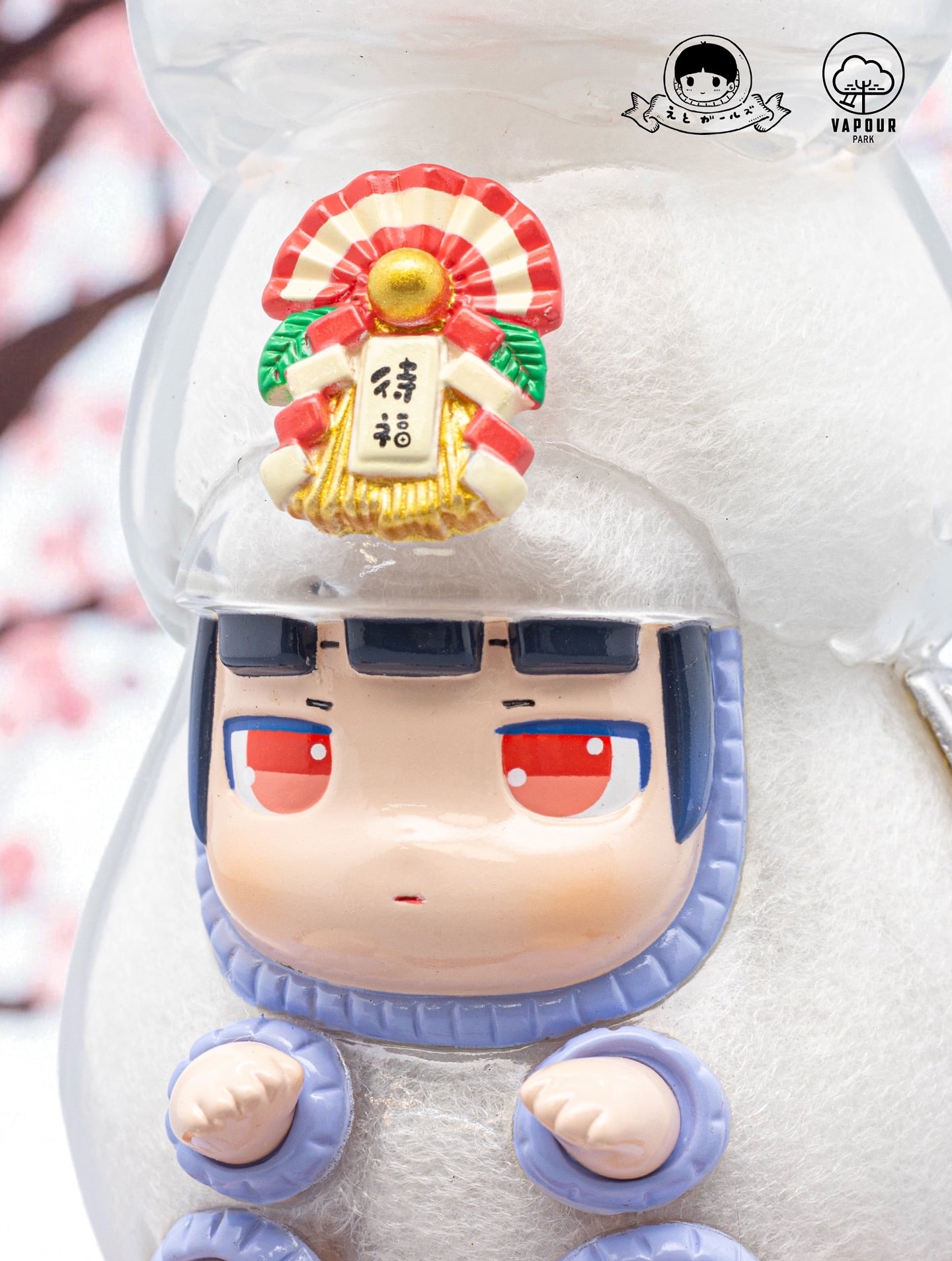 Kigurumi Bunny by Ebimomo & Vapourpark, a 15cm soft vinyl mascot, features a festive New Year’s ornament and Japanese characters. Preorder for Q4 2025 shipment.