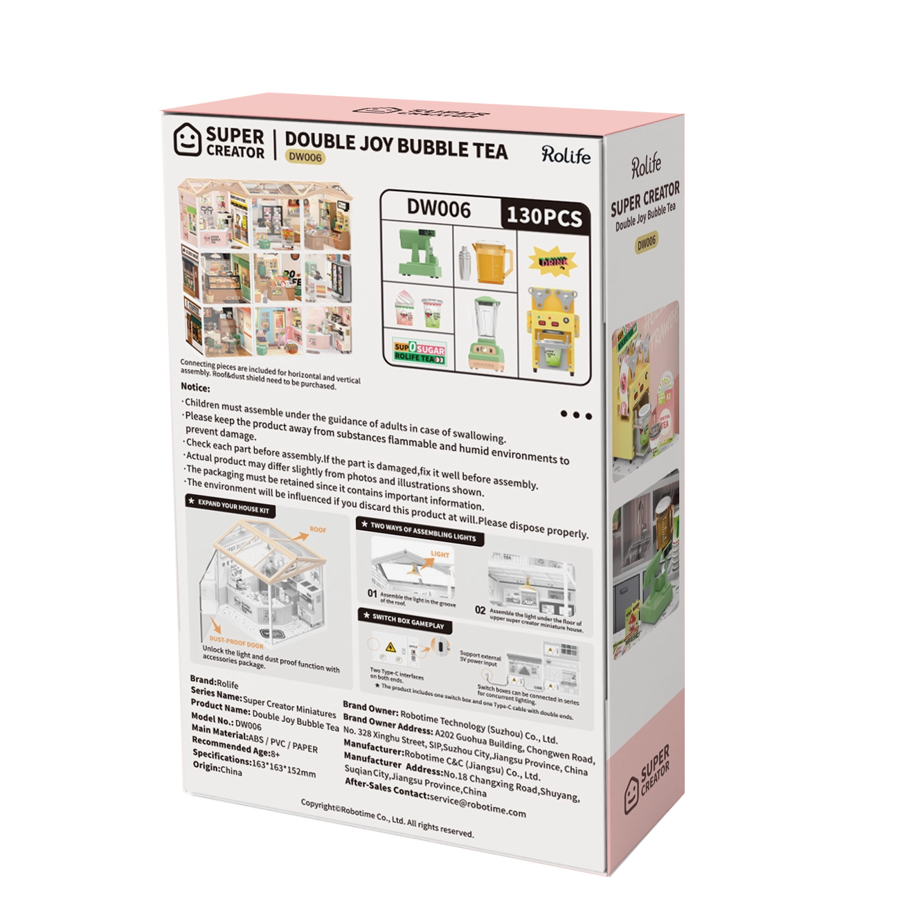 DW006 Double Joy Bubble Tea Rolife Diy Miniature House