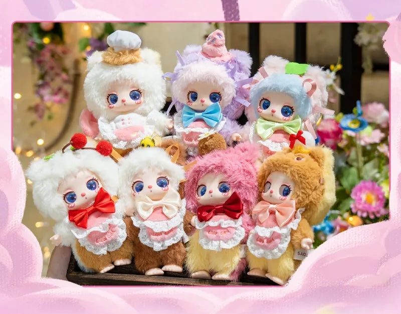 Liila's Chef Kitten Plush Blind Box Series featuring 6 designs plus a secret option, available in a full case from Strangecat Toys.