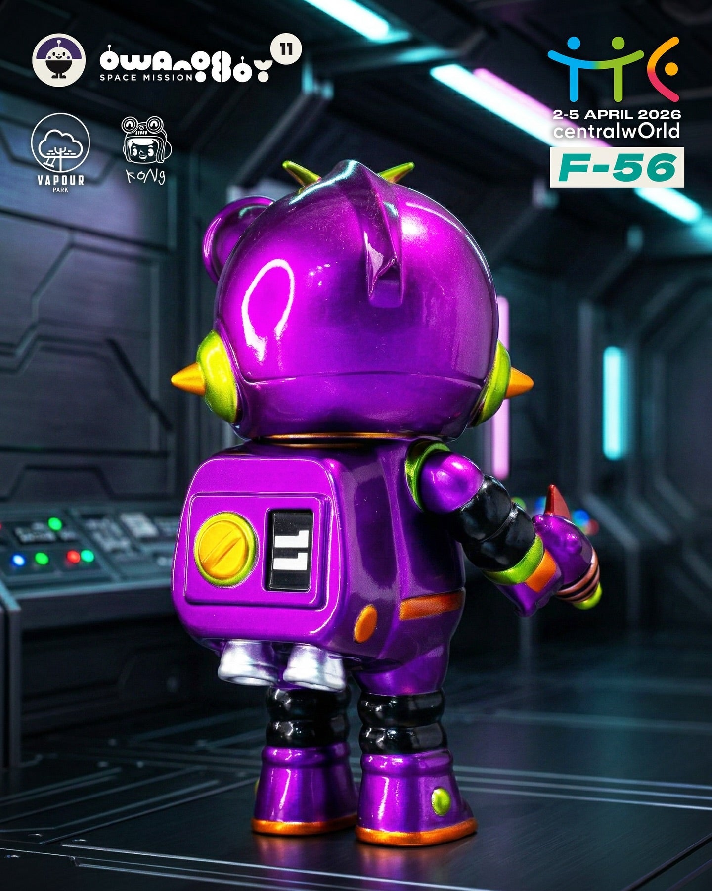 Owangeboy Space Mission: 11 - Cosmic Boy toy in glossy spacesuit with rocket-pack, limited edition pre-order at Strangecat Toys.