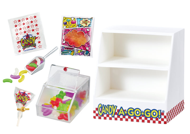 Sweety! Happy! Candy SHOP CANDY A☆GO☆GO! Re-ment Blind Box Series featuring scoops and bags of candy, includes 6 designs.
