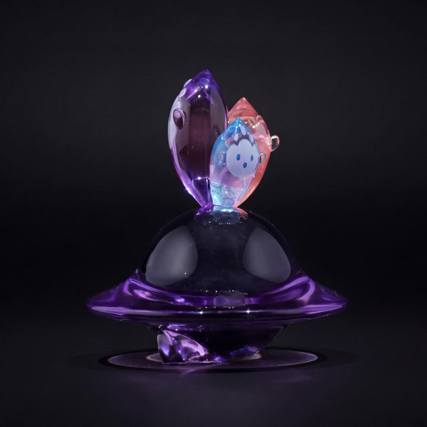Flamey & Darkmite: Ember Void by MUPA x Yutoos; a sculptural resin toy featuring whimsical droplet forms, limited edition of 70, available at Strangecat Toys.
