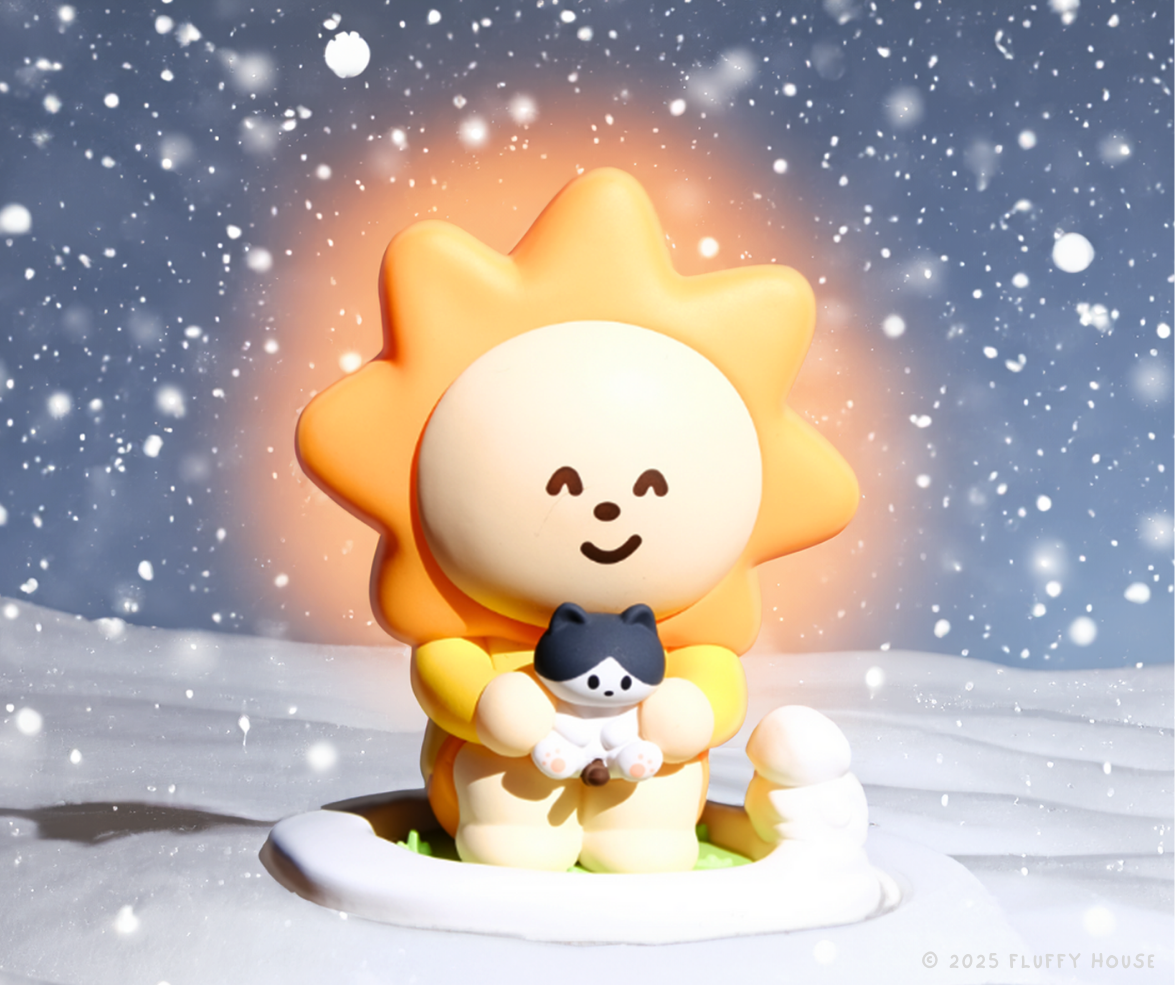 Mr. White Cloud & Friends-No Matter The Weather Series Blind Box, featuring 8 whimsical weather-themed figures, each 5.5-12.5cm tall, made from ABS and PVC.