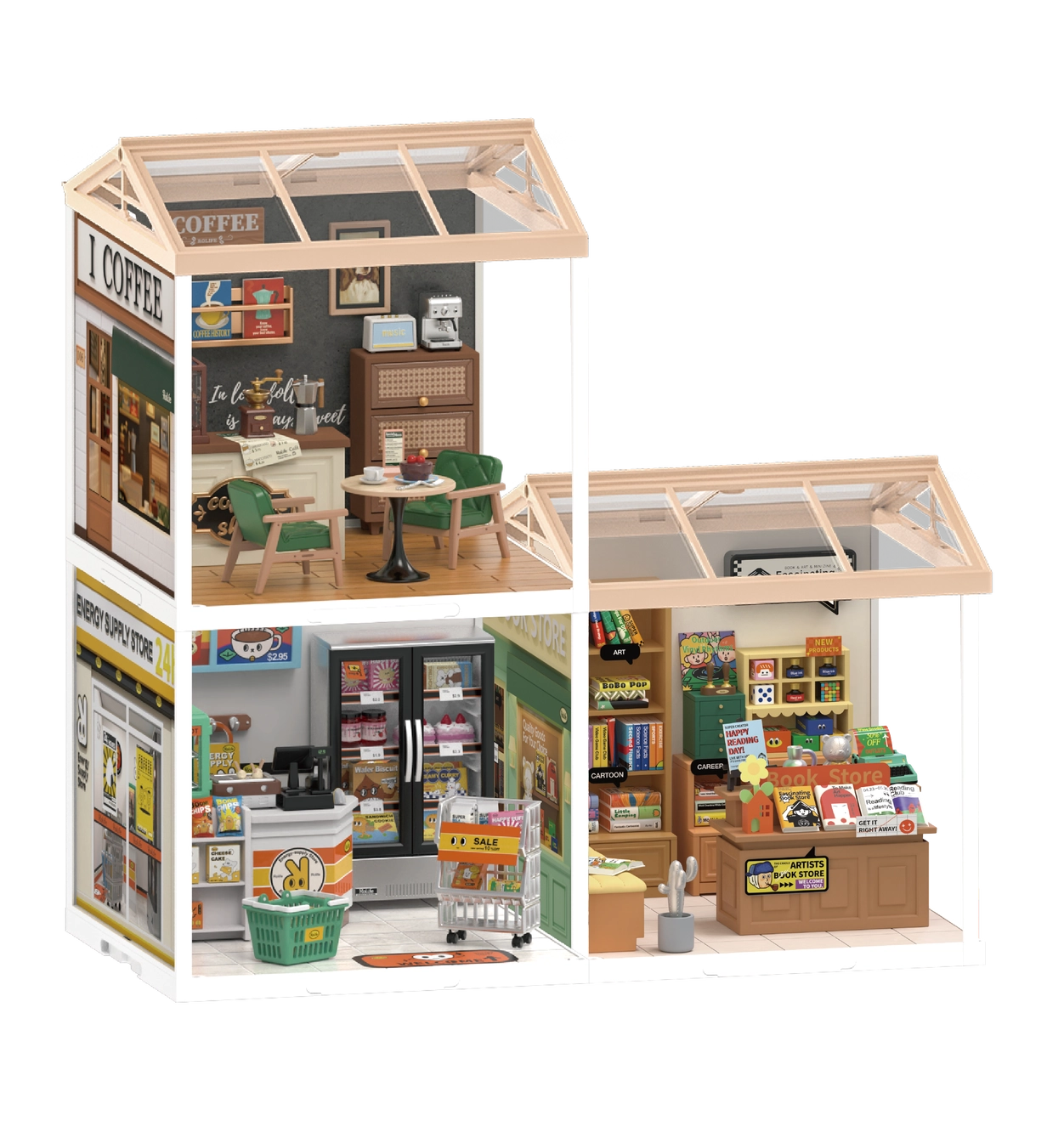 DW006 Double Joy Bubble Tea Rolife Diy Miniature House