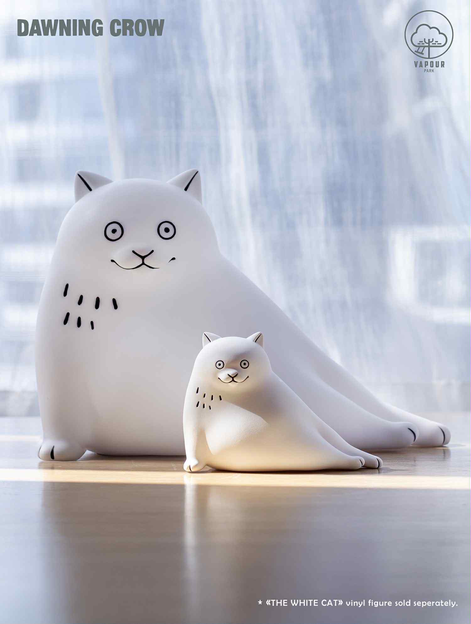 THE BIG WHITE CAT with LAMP by DAWNING CROW Preorder