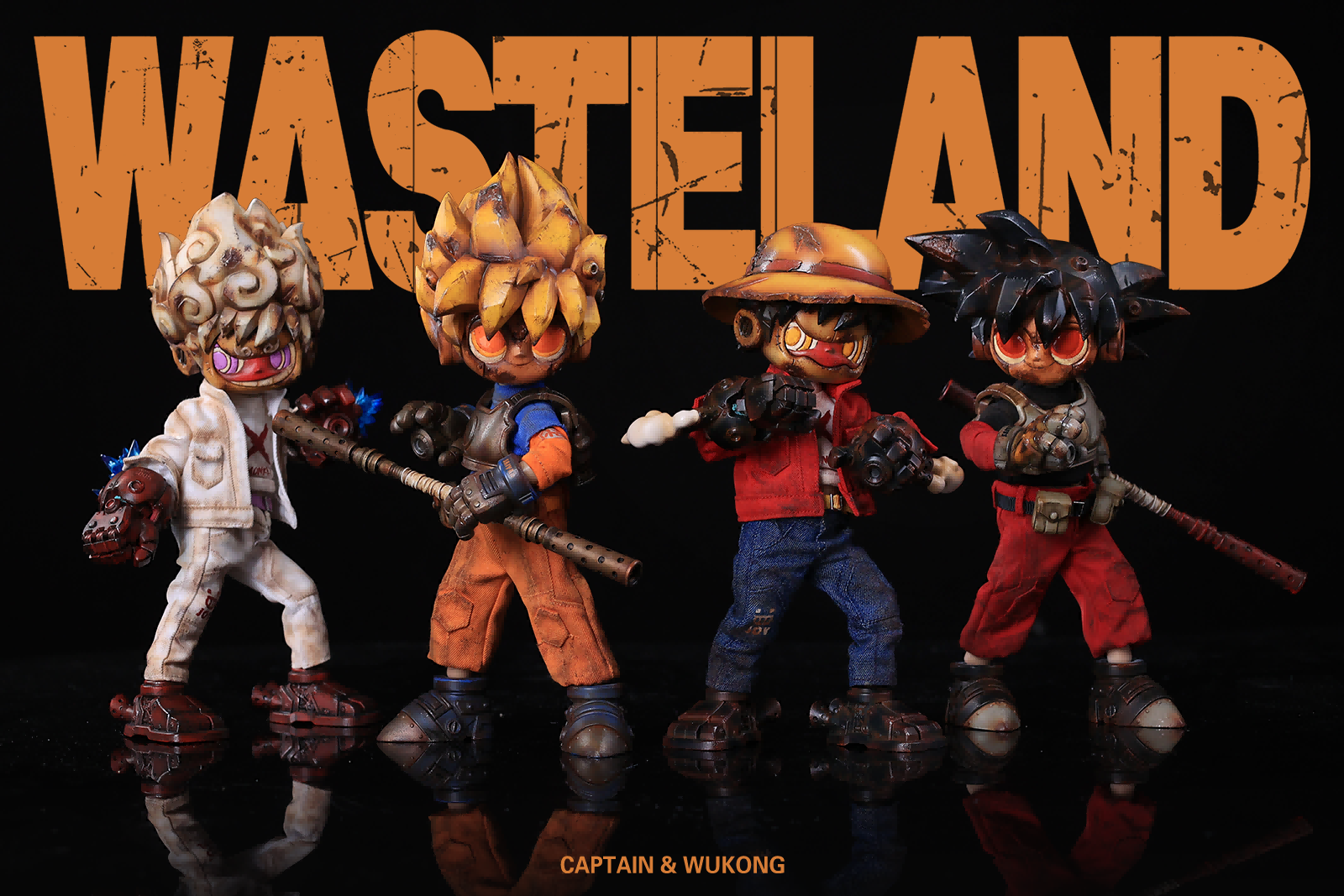 WasteLand-Captain action figure, 8 inches tall, preorder for Q2 2026. Limited edition of 498, made from ABS/PVC/Resin, UV reactive.