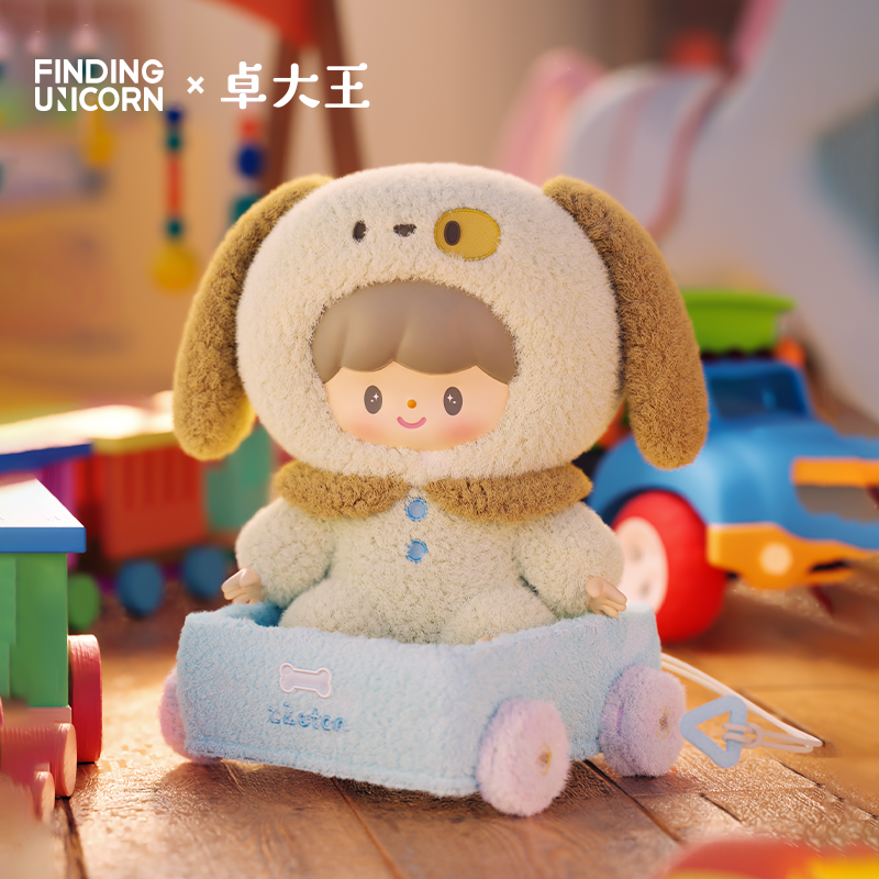 zZoton Happy Childhood Series PVC Plush Blind Box features a close-up of a teddy bear stuffed toy, highlighting its plush details, available for preorder.