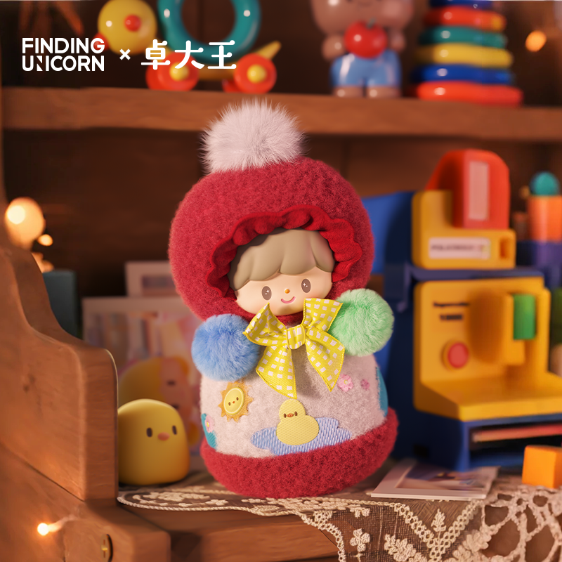 zZoton Happy Childhood Series PVC Plush Blind Box featuring a close-up of a doll and toy on a shelf, available for preorder at Strangecat Toys.