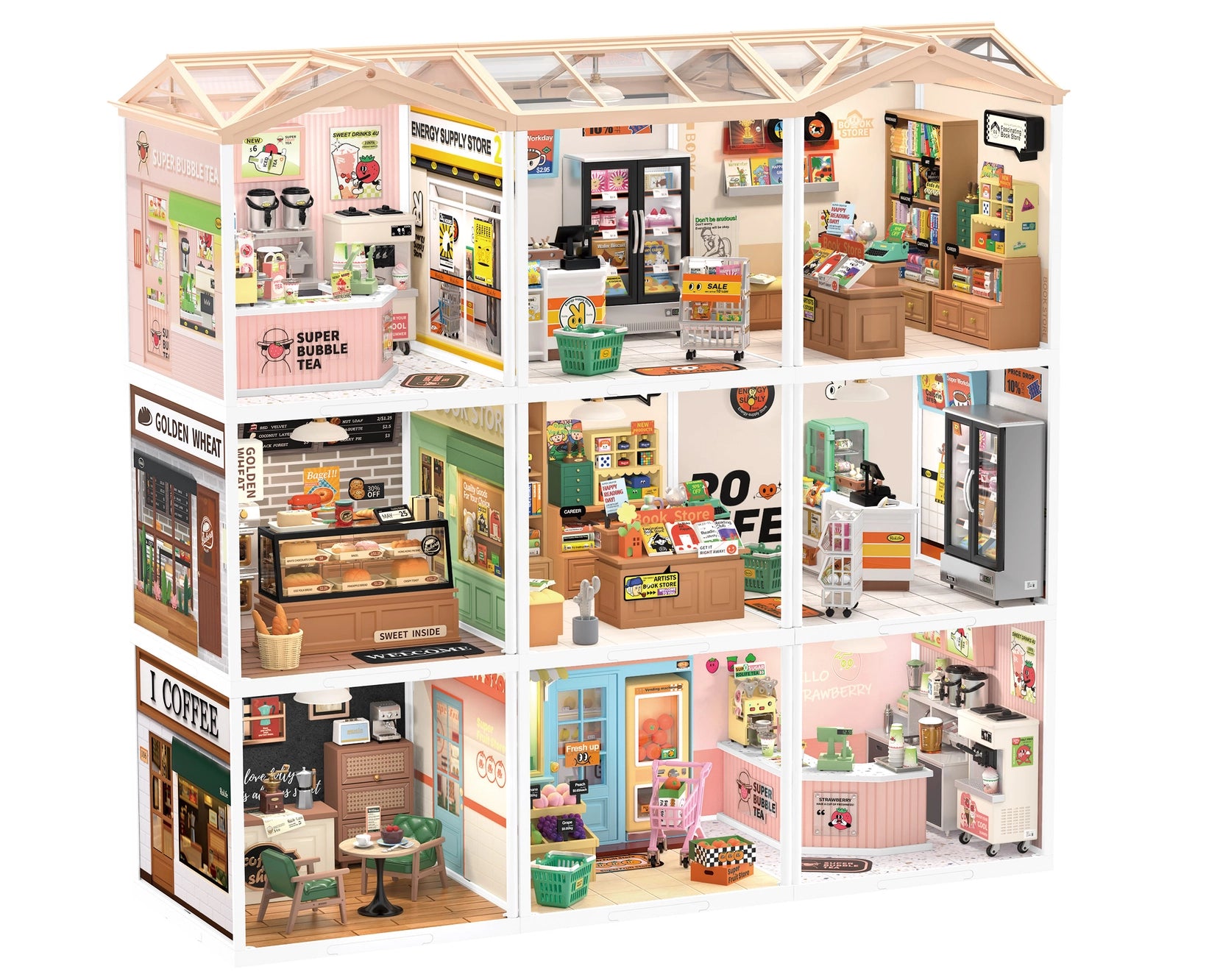 DW006 Double Joy Bubble Tea Rolife Diy Miniature House