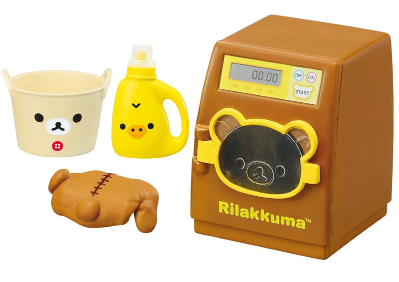 Feel refreshed in the Rilakkuma room Re-ment Blind Box Series featuring a toy set with bear and face-themed items.
