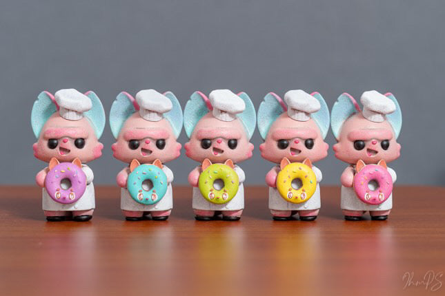 Little Shit Bigger Deal - Yes Chef! by Mento x Poriin: Solid cast resin toy figurine with rotocast Pom-filled head, featured among playful, cartoon-inspired collectibles.