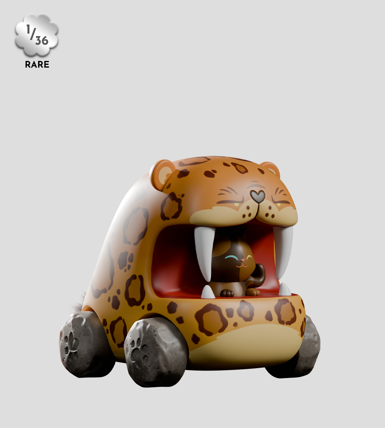 Big Top Chomps Blind Box - Preorder features pull-back kitty cars with fabric tails, showcasing designs like tigers and lions for imaginative play.
