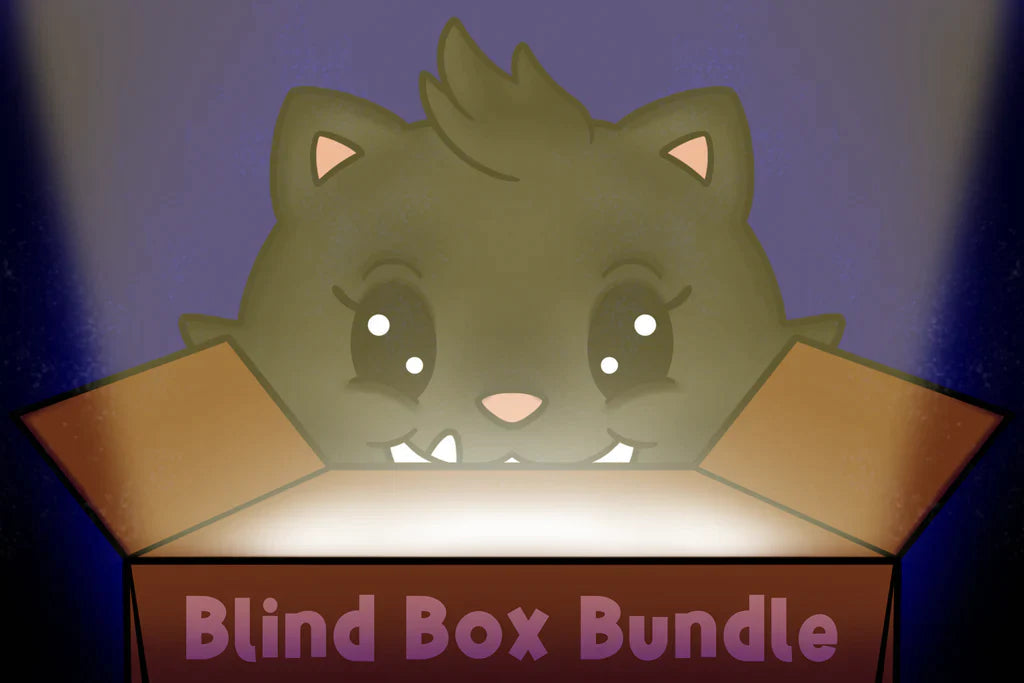 A cartoon cat and rabbit featured in Blind Box Bundle - Dec Holiday 2023.