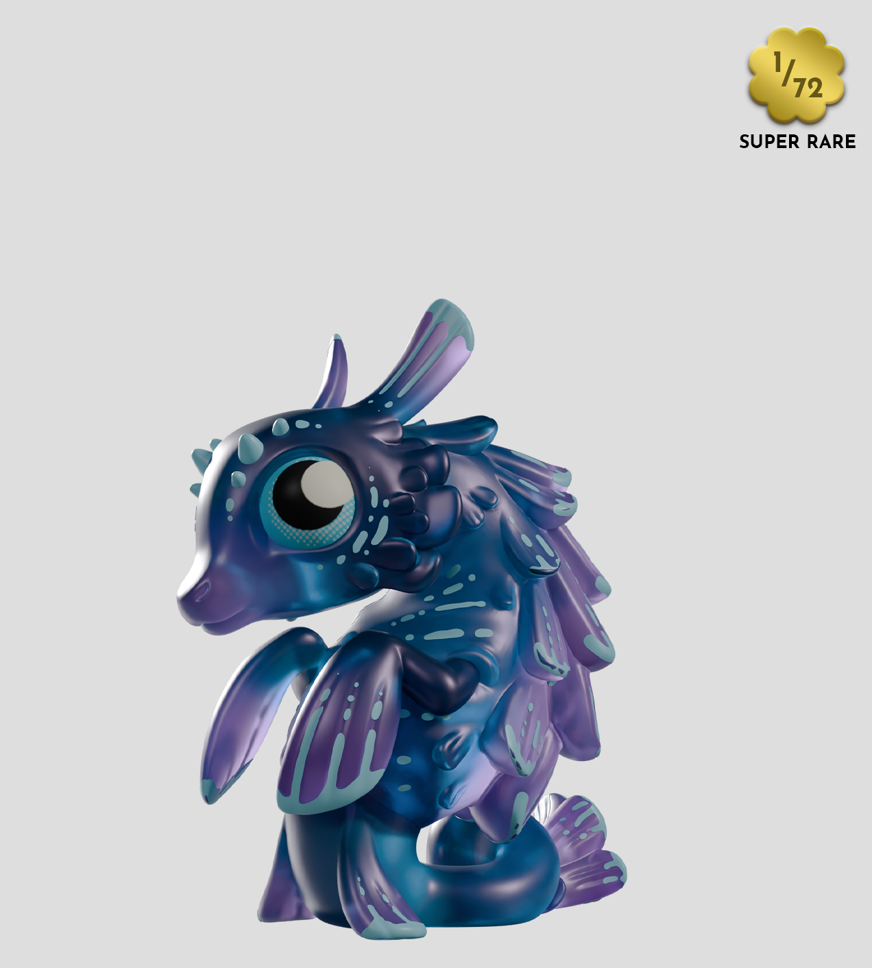 Chimeric Dragons Blind Box - Preorder features a glossy, rare sea-dragon figure with expressive eyes, fins, and a curled tail, limited to 72 pieces.