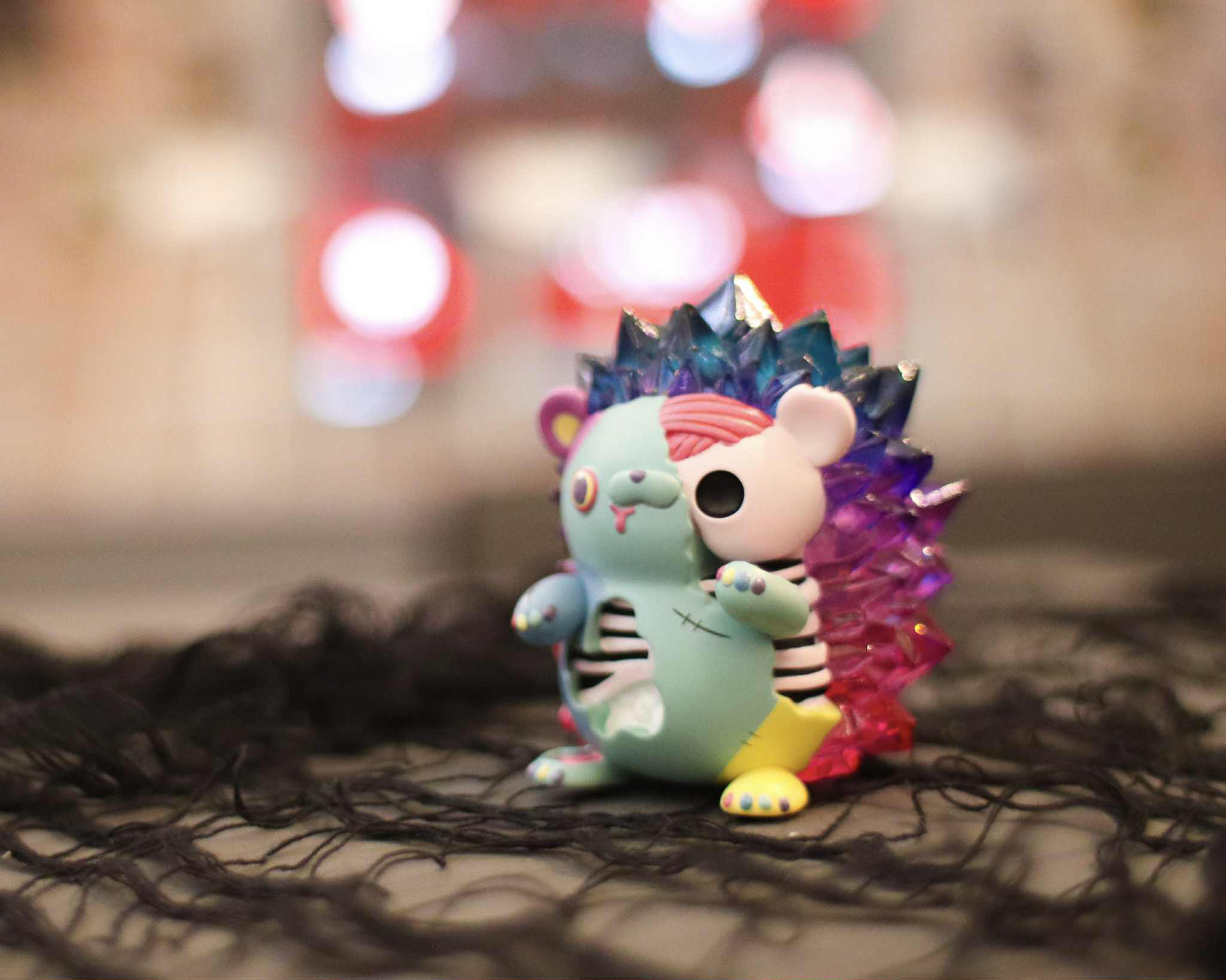 Spooky Zombie Hogkey by Tangent, a pastel mint hedgehog-bear vinyl toy with translucent spikes, preorders open at Strangecat Toys.