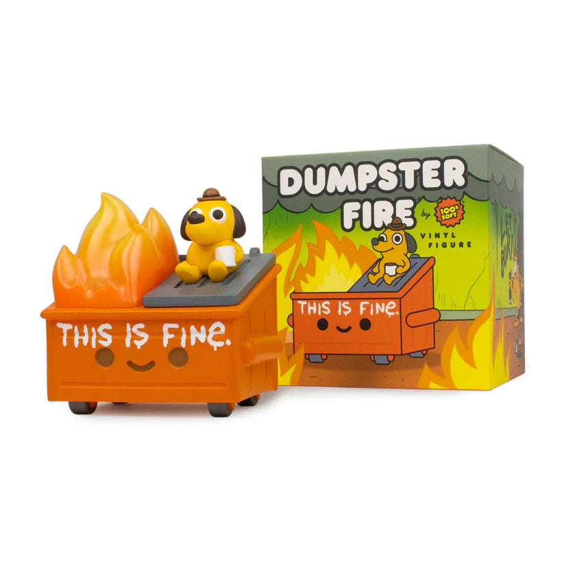 Dumpster Fire - This is Fine Vinyl Figure by 100% Soft