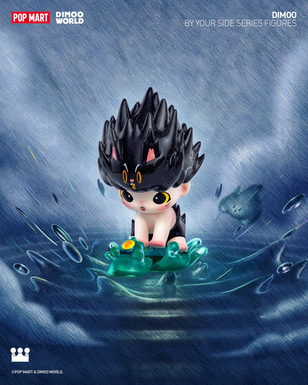 Alt text: DIMOO By Your Side Blind Box Series toy animal in water, part of a 12-design preorder collection.