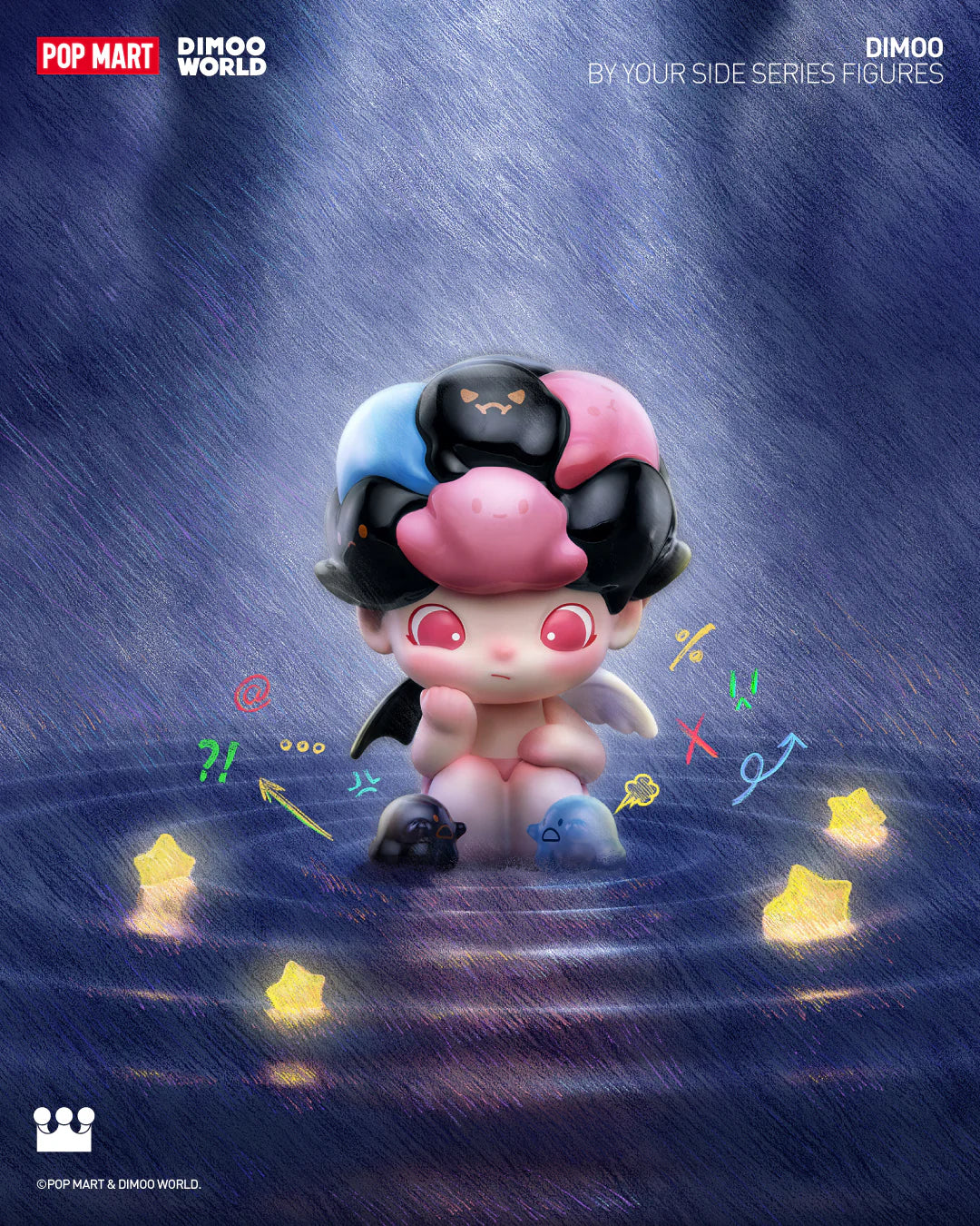 Alt text: DIMOO By Your Side Blind Box Series toy featuring a cartoon character in water with wings.