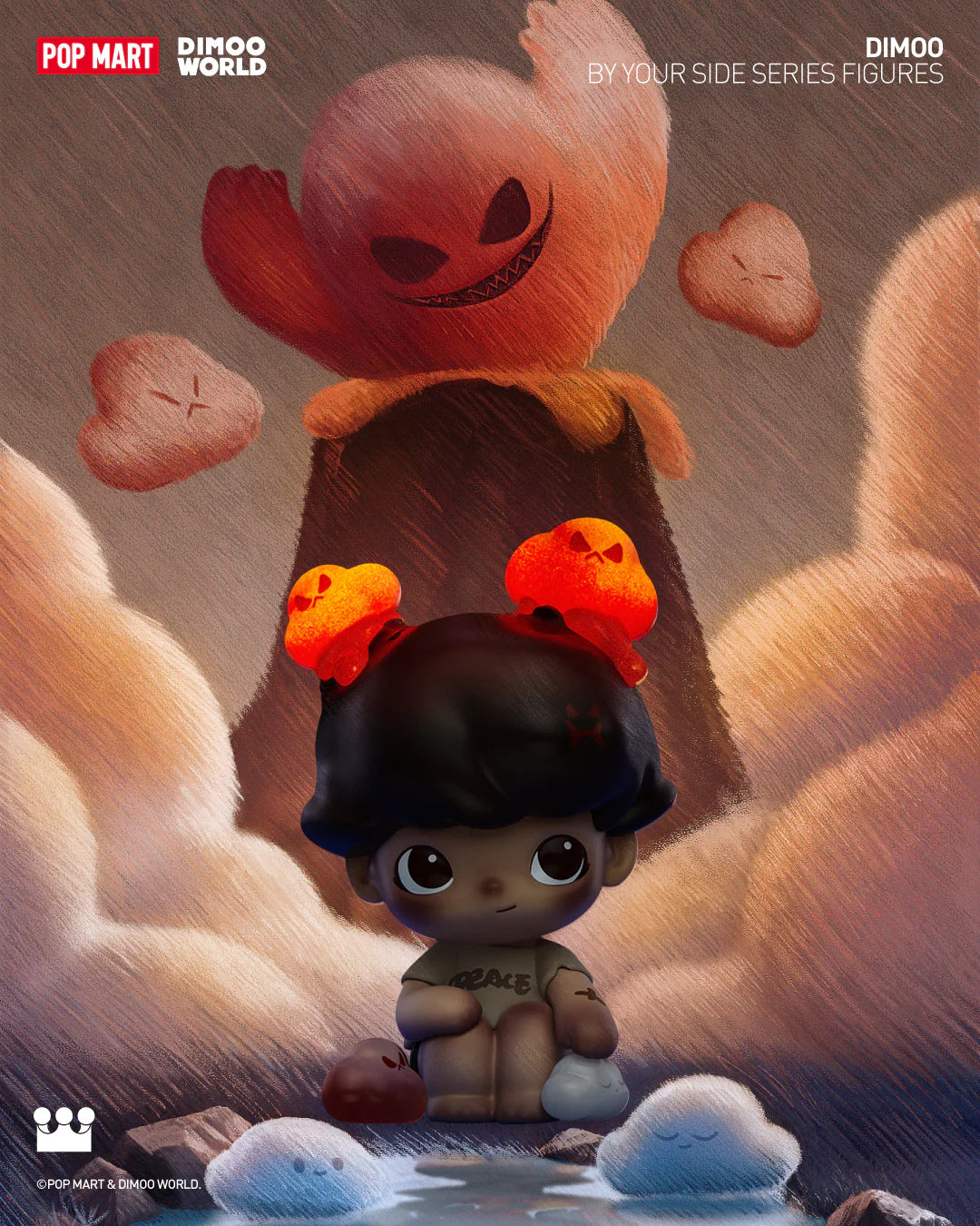 Alt text: DIMOO By Your Side Blind Box Series - Preorder featuring a cartoon character with orange objects on its head.