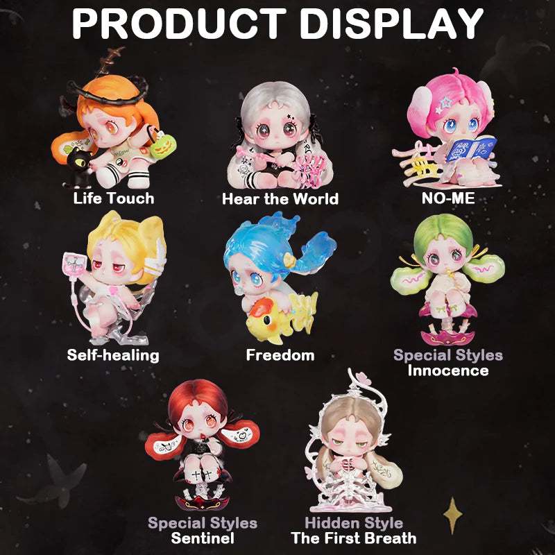 Ossia - Feel The World Series Blind Box - Preorder featuring nine chibi-style collectible figures, including two special and one hidden style.