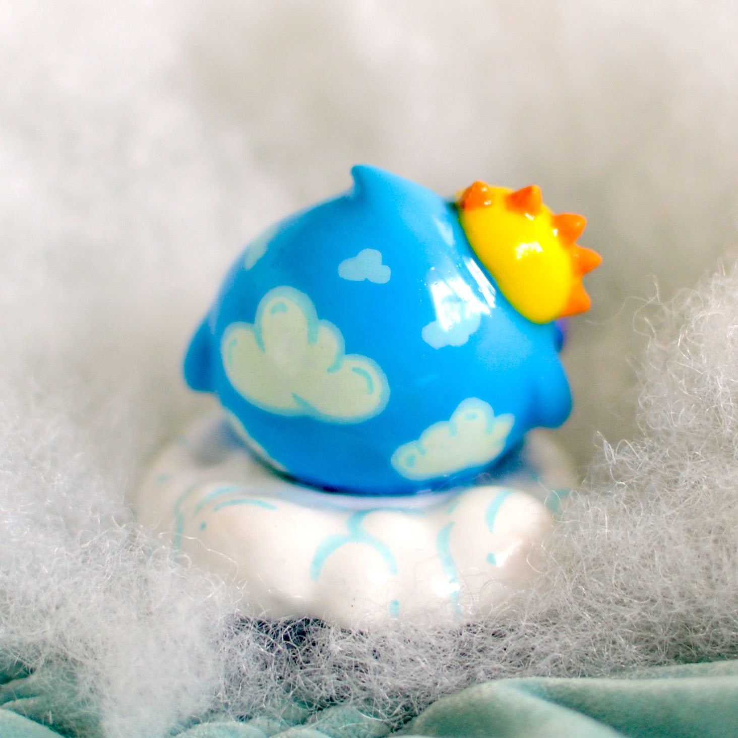 Little Shit Bigger Deal - Beasties Bites toy by Dear Beasties x Trash Panda, featuring a 1.5 cloud and globe design, limited to 10 pieces.