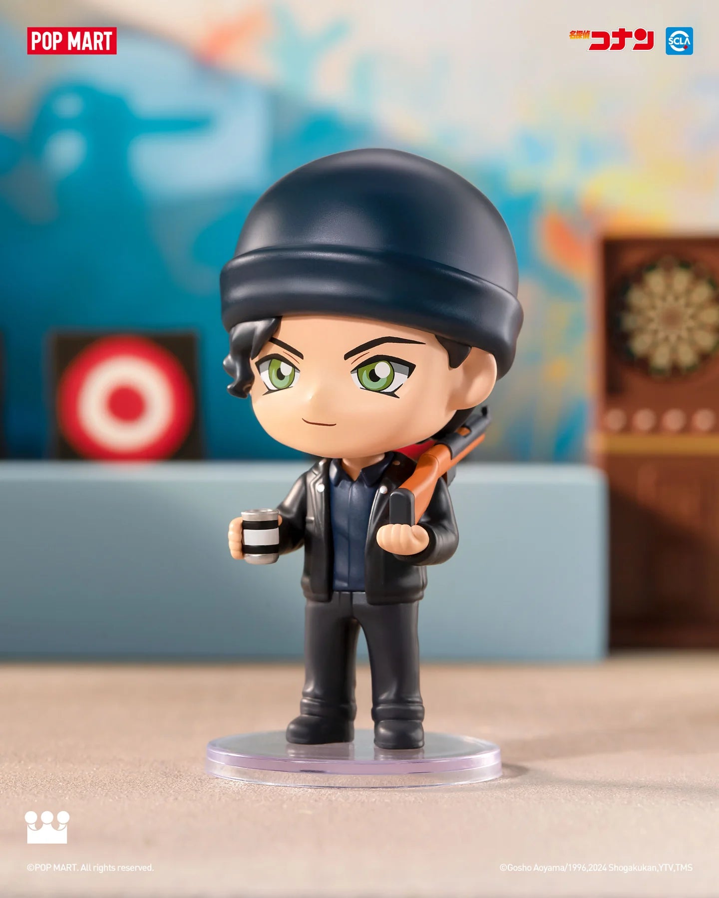 Detective Conan Carnival Blind Box Series: Toy figurine of a man holding a gun, part of a mystery-themed blind box collection.