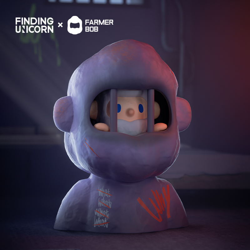 FARMER BOB FEELING YOU BLIND BOX SERIES - Preorder featuring cartoon character in mask; 12 designs, 2 secret options. Ships May 2025.