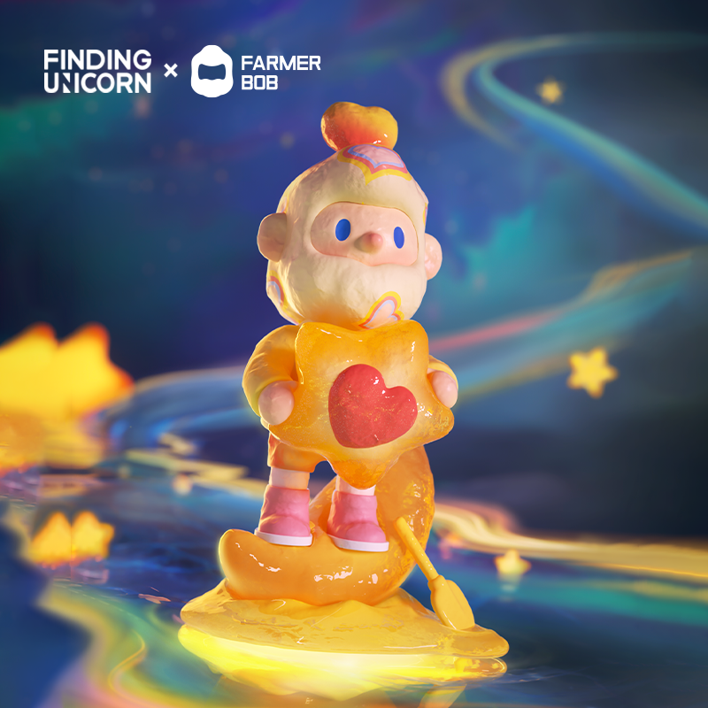 FARMER BOB FEELING YOU BLIND BOX SERIES toy figure holding a heart, available for preorder, features 12 designs and potential secret figures.