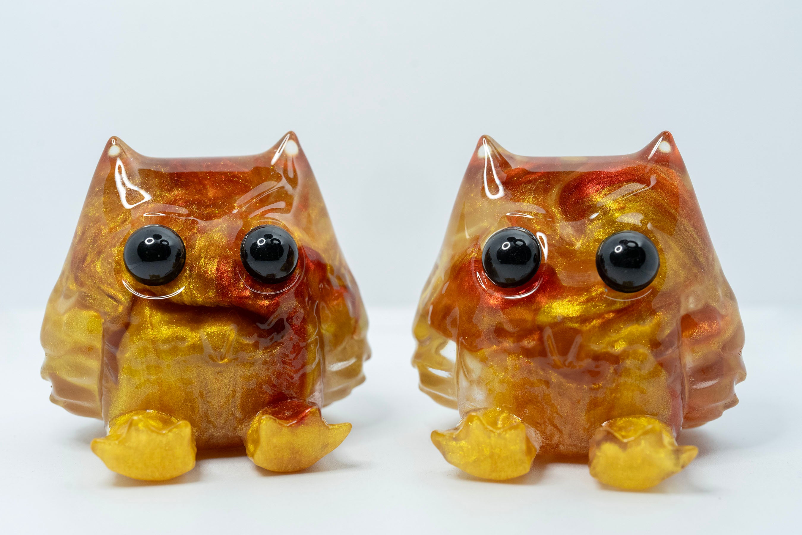 Resin toy owl figurine, part of the Little Shit Big Deal - Sitzend Wyze collection by House of Wyze. Limited edition of 5 pieces, ships randomly.