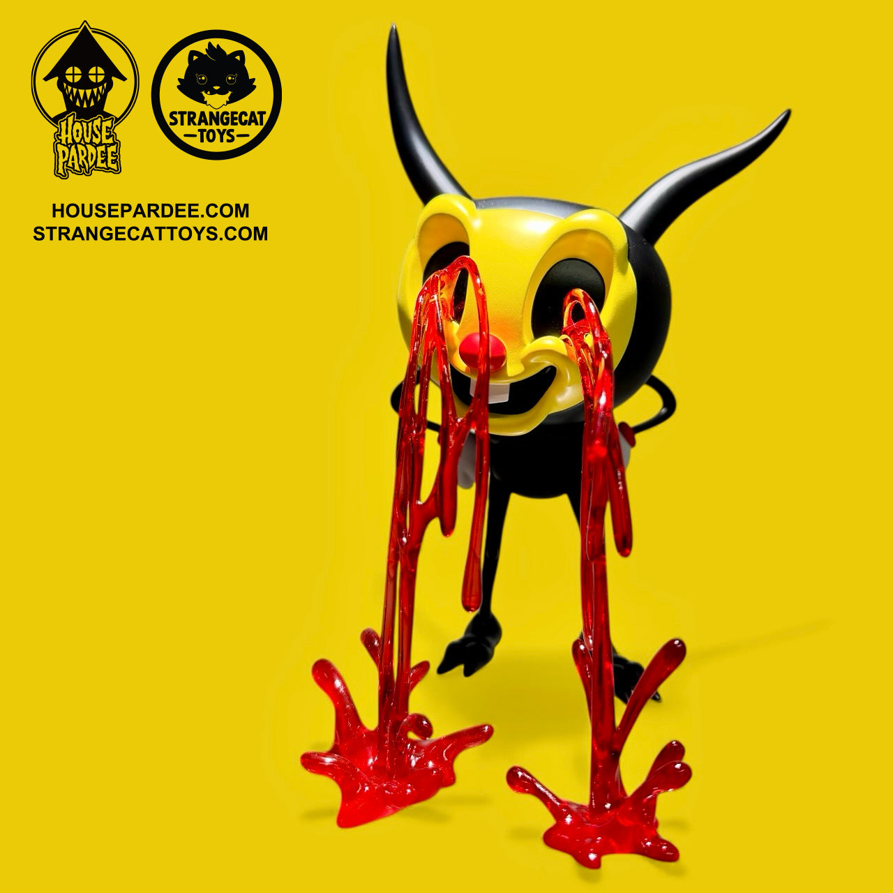 I Love My Job by Alex Pardee: a 6-inch vinyl designer toy featuring a horned creature with red accents, limited to 250 pieces.