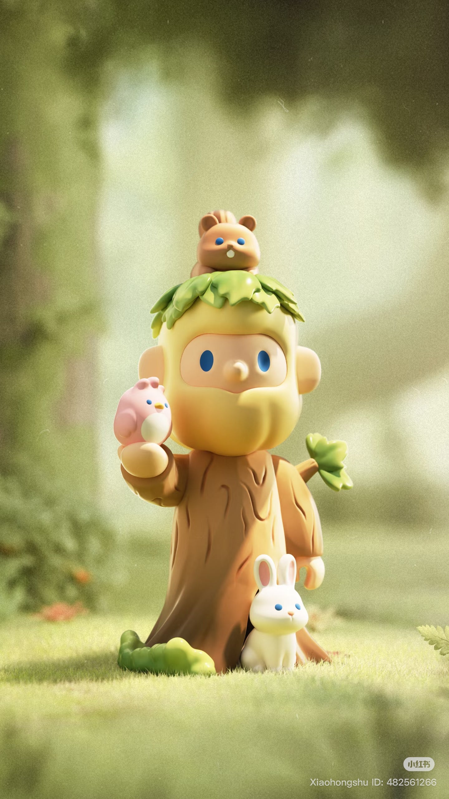Farmer Bob Flash Back Blind Box Series: A 3D tree-folk character with woodland friends, part of a collectible toy series. Preorder available.