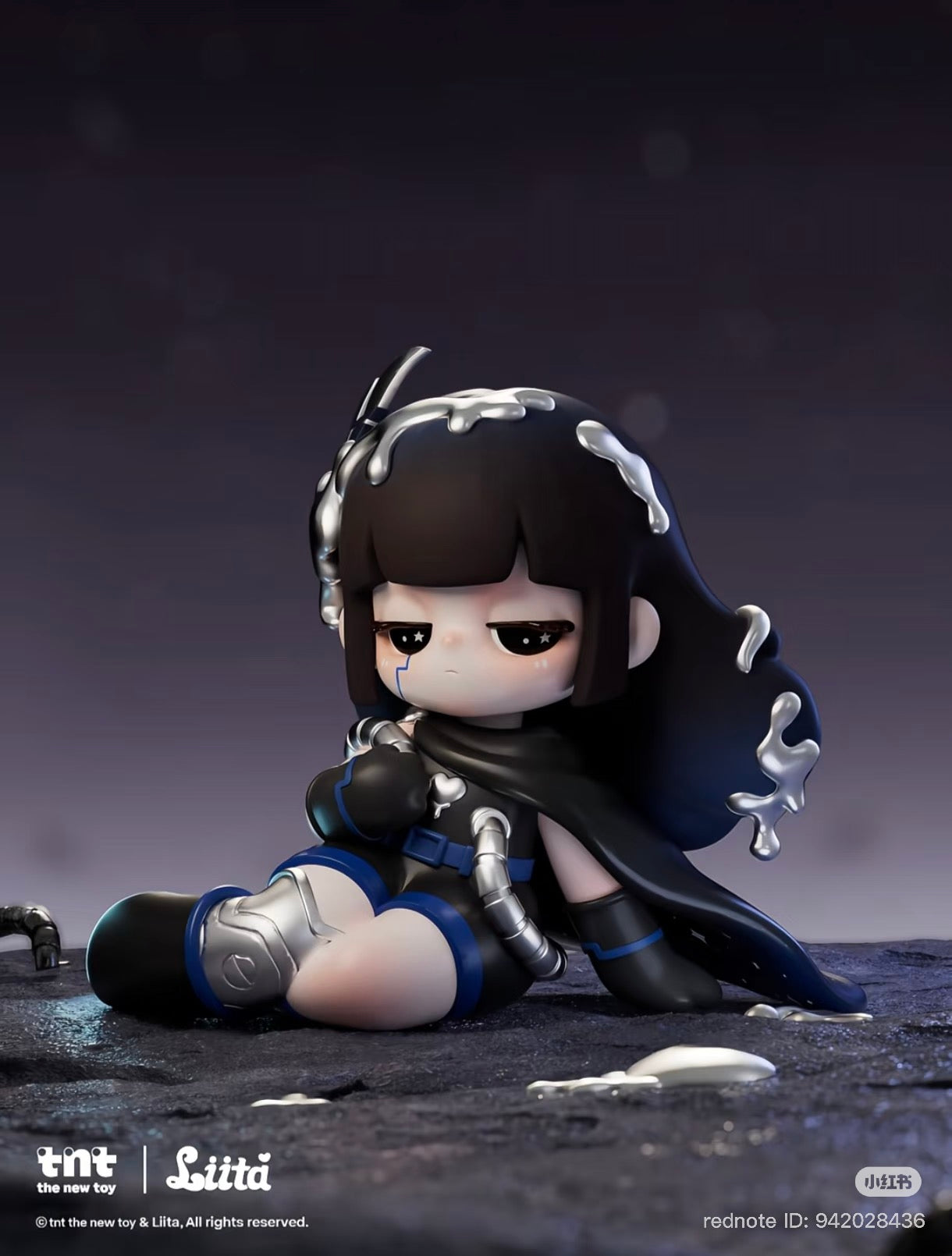 Liita Forward by Light series figure: Chibi girl in cyber/punk outfit with mechanical arm, pre-order collectible from Strangecat Toys, blind box format.