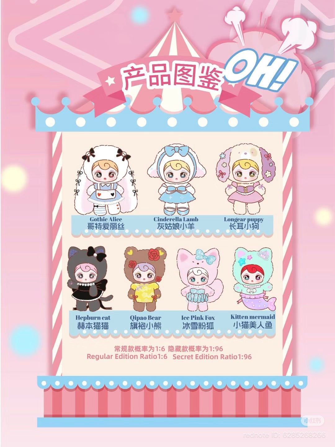 Sunycoco Rebel Sweetheart poster features seven collectible figures in animal costumes, highlighting regular and secret edition ratios for preorder at Strangecat Toys.