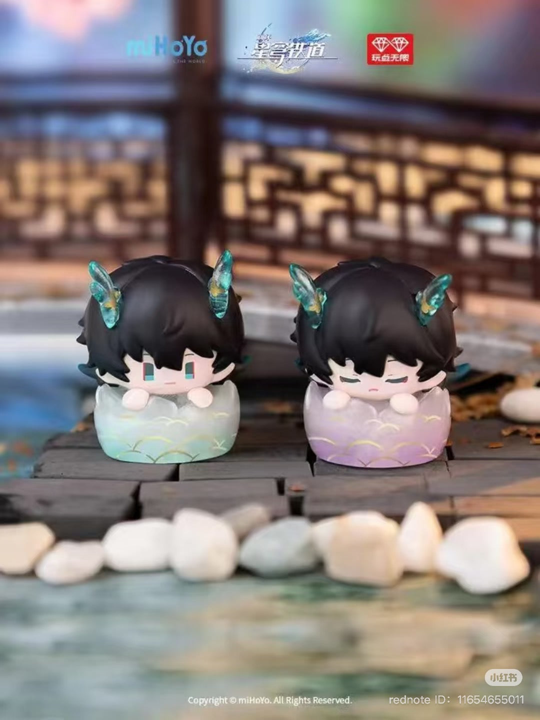 Honkai Impact 3rd Keycap Pendant Blind Box Series featuring two cartoon figurines on a tile floor, part of an 8-design collection. Preorder for May 2025.