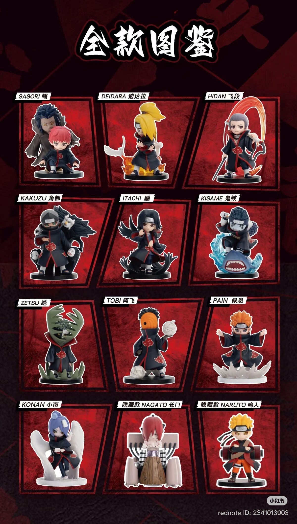 Naruto: Shippuden Series Battle Against Akatsuki Themed Figures lineup, featuring 10 regular chibi-style designs and 2 secret variants for preorder at Strangecat Toys.