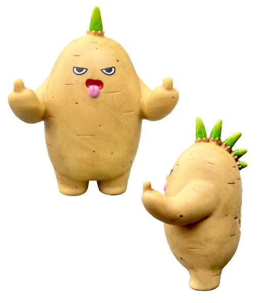Punk Potato by Sad Salesman: a 4.5 PVC toy featuring a cartoon potato with a face, tongue out, limited edition of 200.