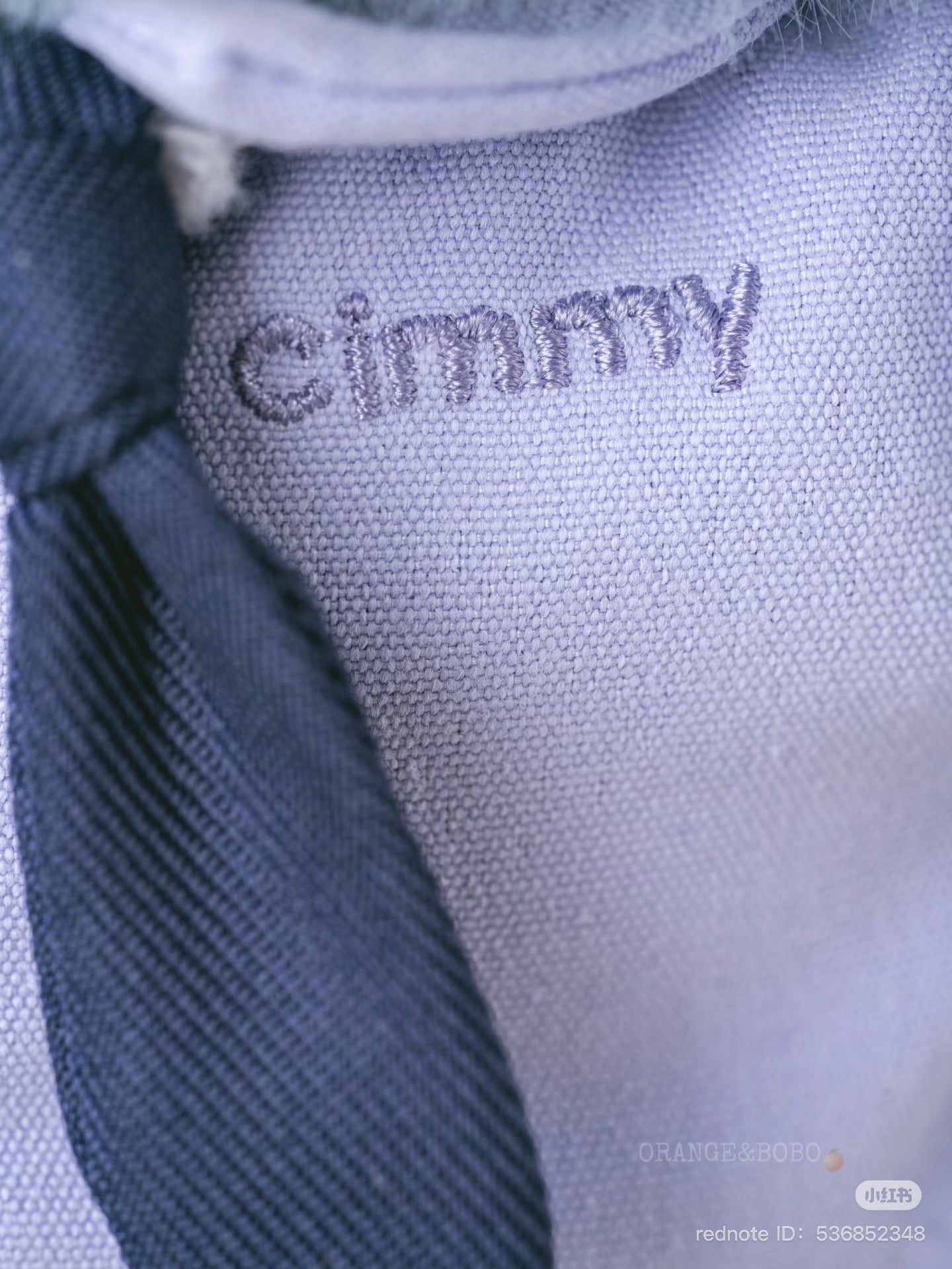 Cimmy You're Invited Series Plush Keychain Blind Box, featuring a close-up of a blue tie detail, preorder available, ships late May 2025.