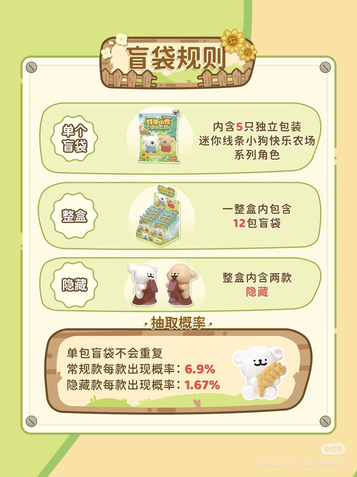 Maltese Happy Farm Series Blind Bag featuring cartoon bears and farm-themed toys. Preorder for June 2025, includes 14 designs and 2 secrets.