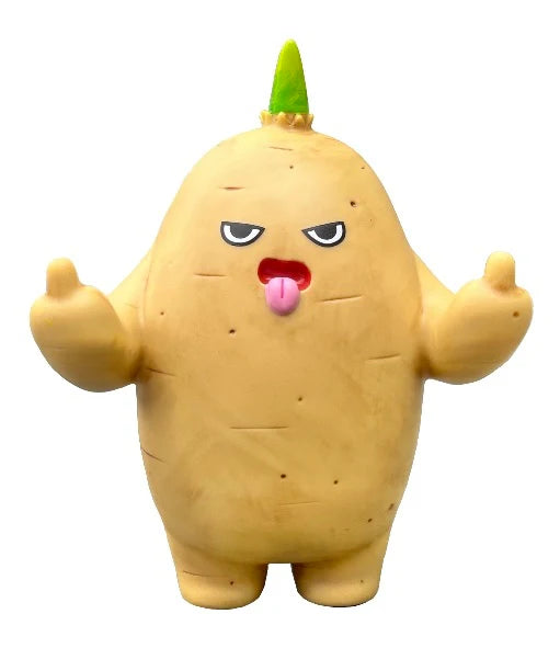 Punk Potato by Sad Salesman: A 4.5” PVC toy potato with a cartoon face and tongue out. Limited edition of 200.