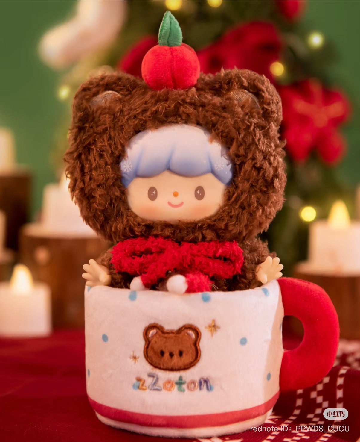 Winter Cream Zzoton Limited Plush, a 16cm collectible toy, reflecting Strangecat Toys' unique art toy collection.