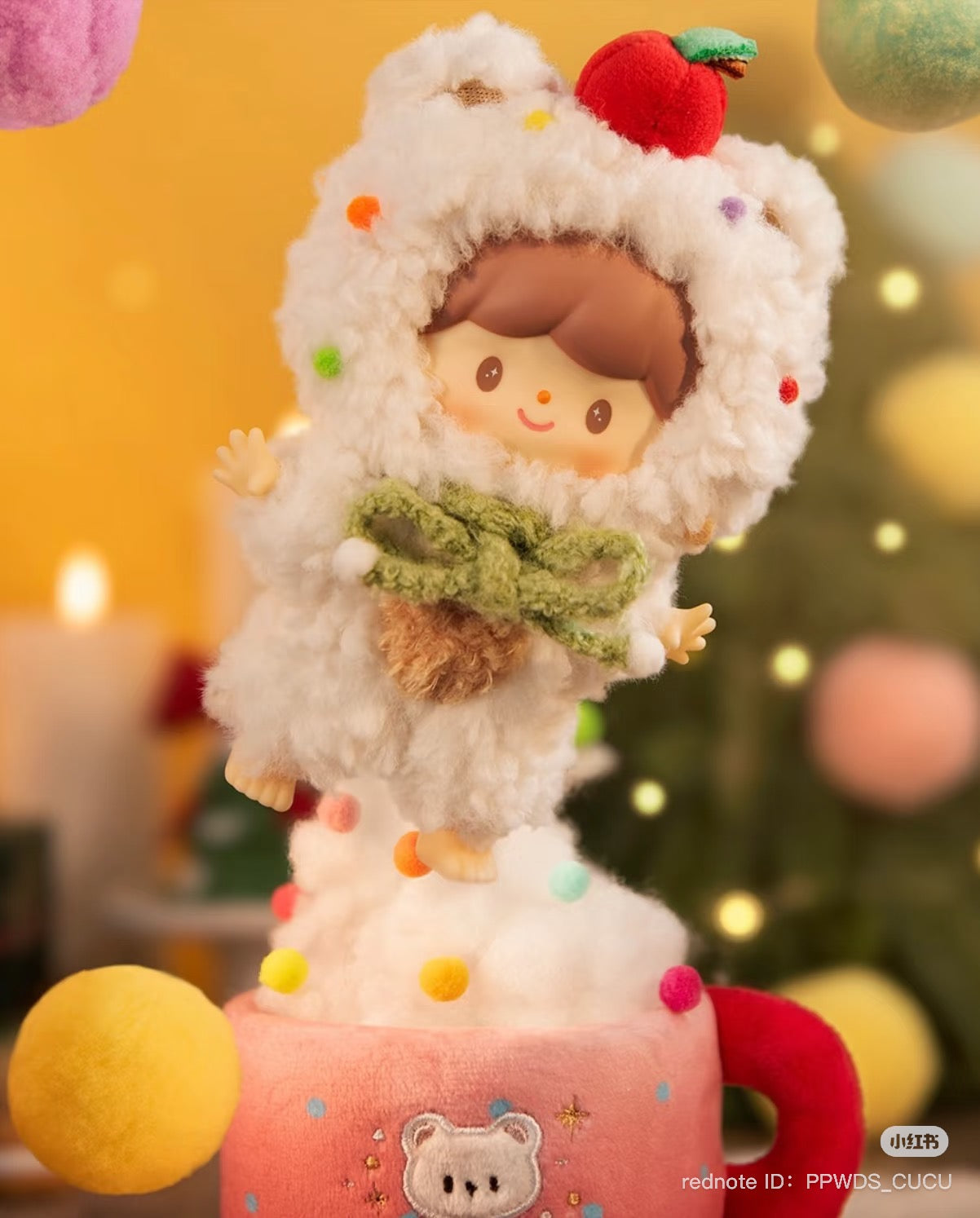 Winter Cream Zzoton Limited Plush, 16cm, featuring a unique design, embodies the quirky art toy style of Strangecat Toys.