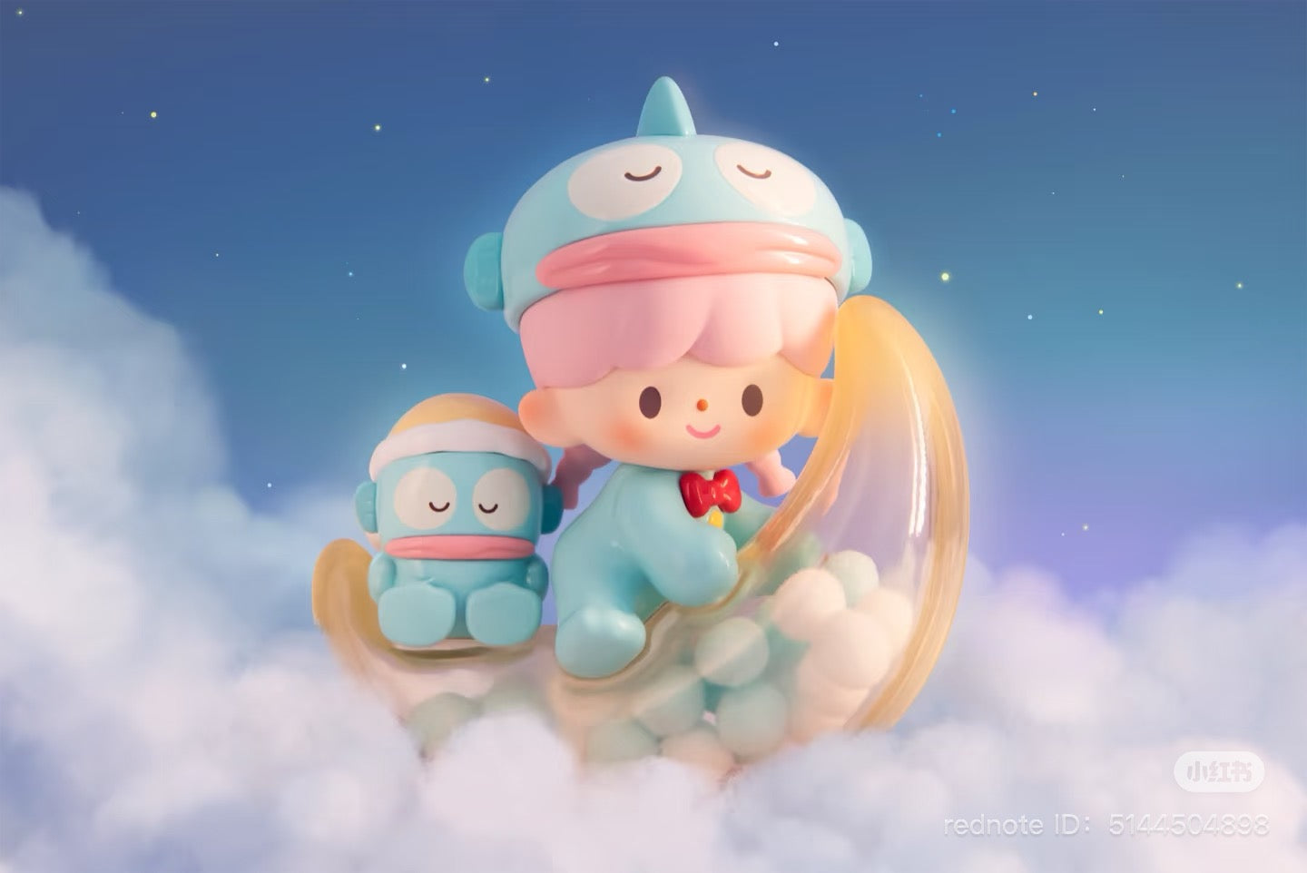 Sanrio ZZoton Goodnight Series Blind Box toy close-up, featuring cartoon and animated cloud designs from Strangecat Toys' unique blind box collection.